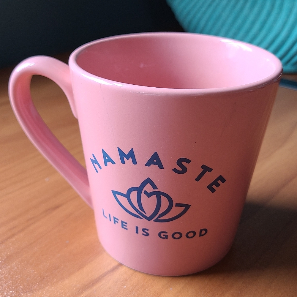 Life is Good Namaste big coffee mug